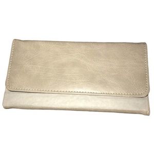 CREAM FAUX LEATHER PREMIUM TRI-FOLD WALLET